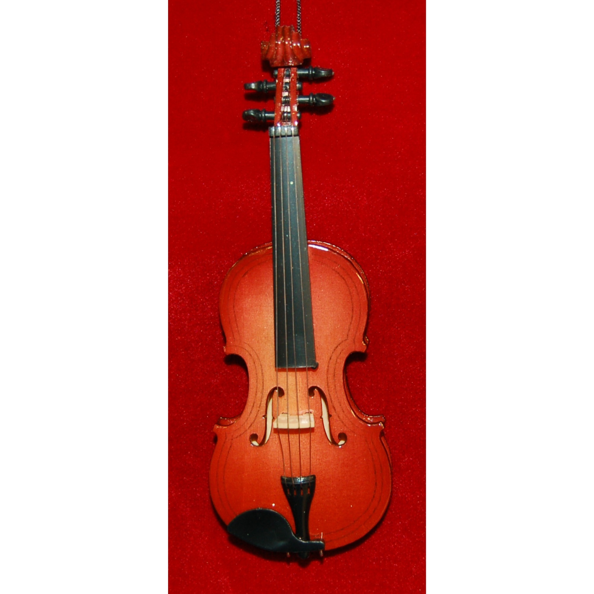 Violin Hand Crafted Wood Christmas Ornament Personalized by Russell Rhodes