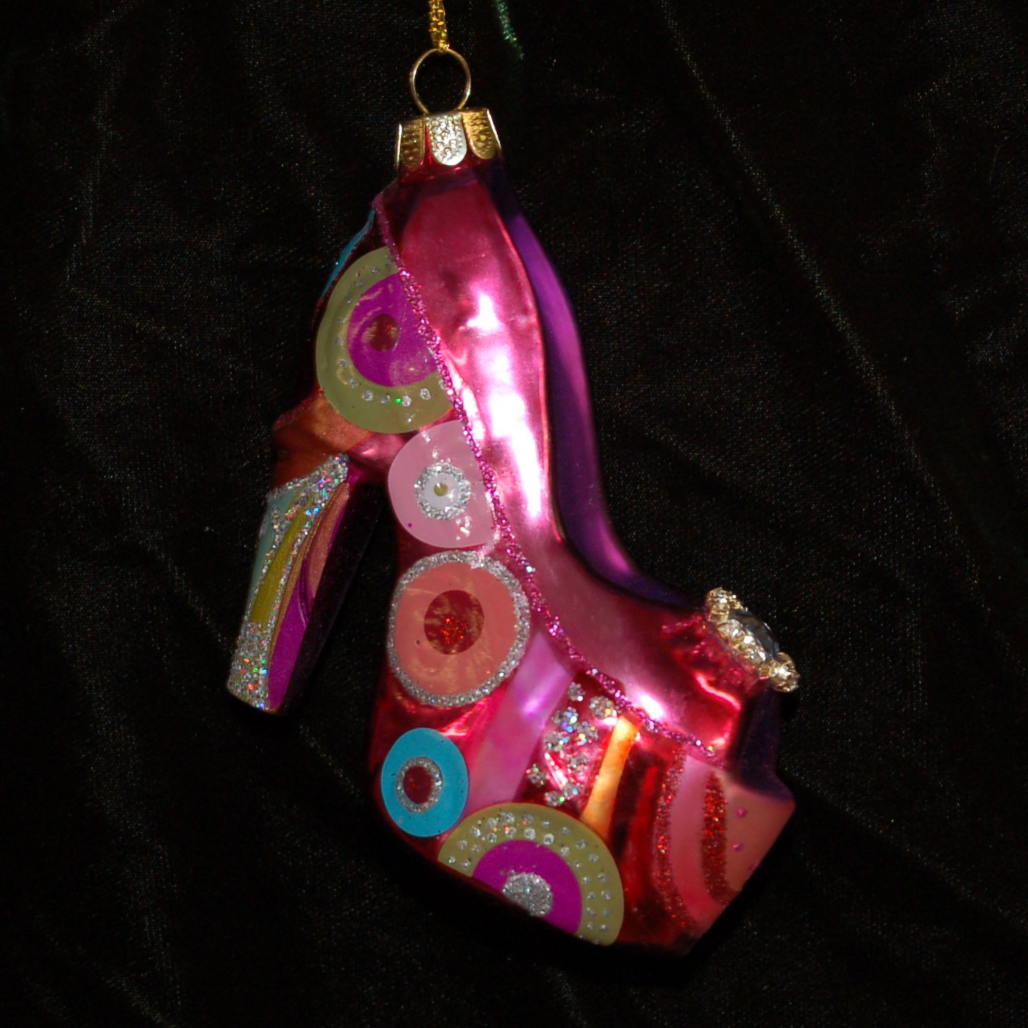 Groovy High Heels Funky Town Glass Christmas Ornament Personalized by Russell Rhodes