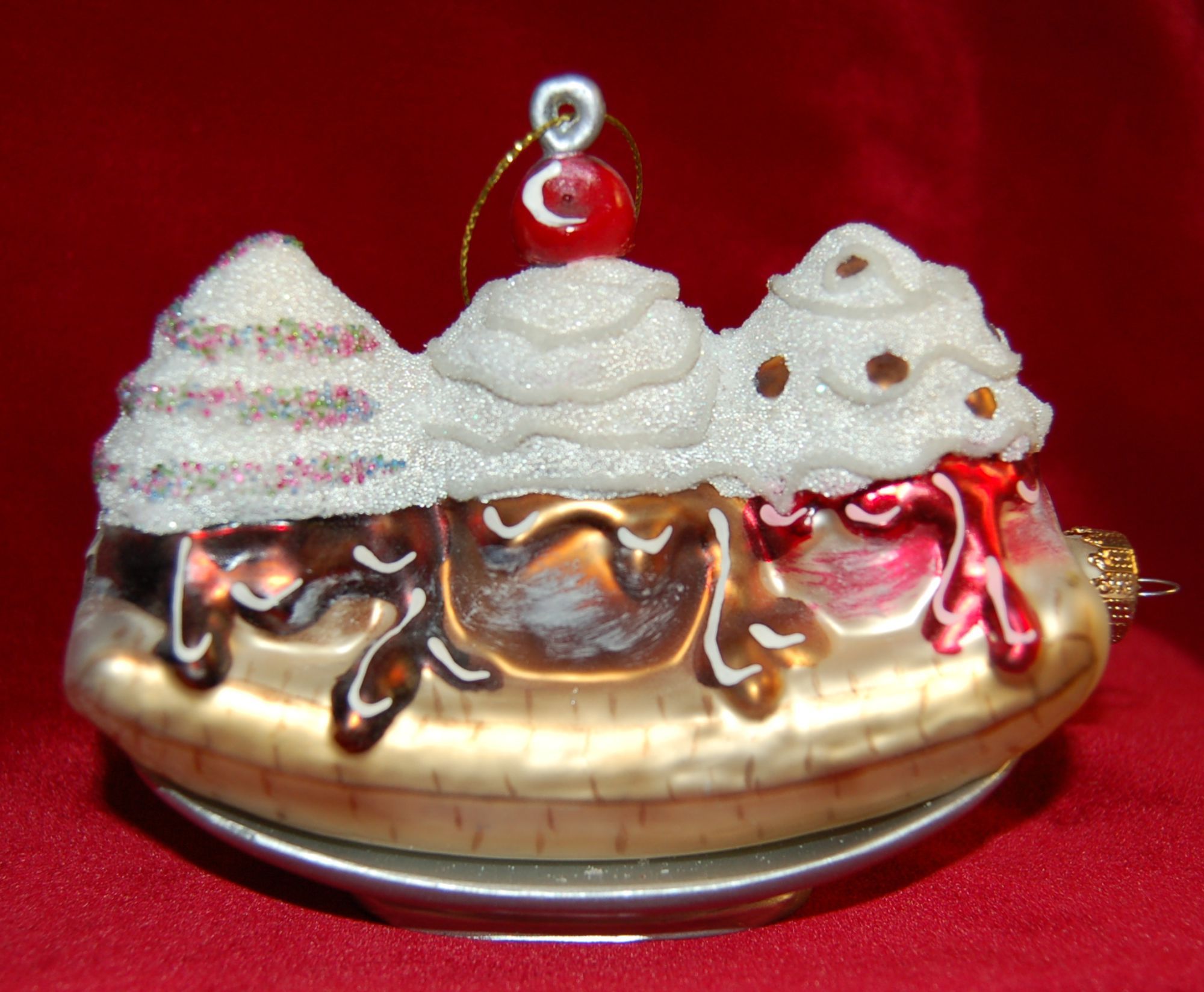 Richly Deserved Delicious Banana Split Christmas Ornament Personalized by Russell Rhodes