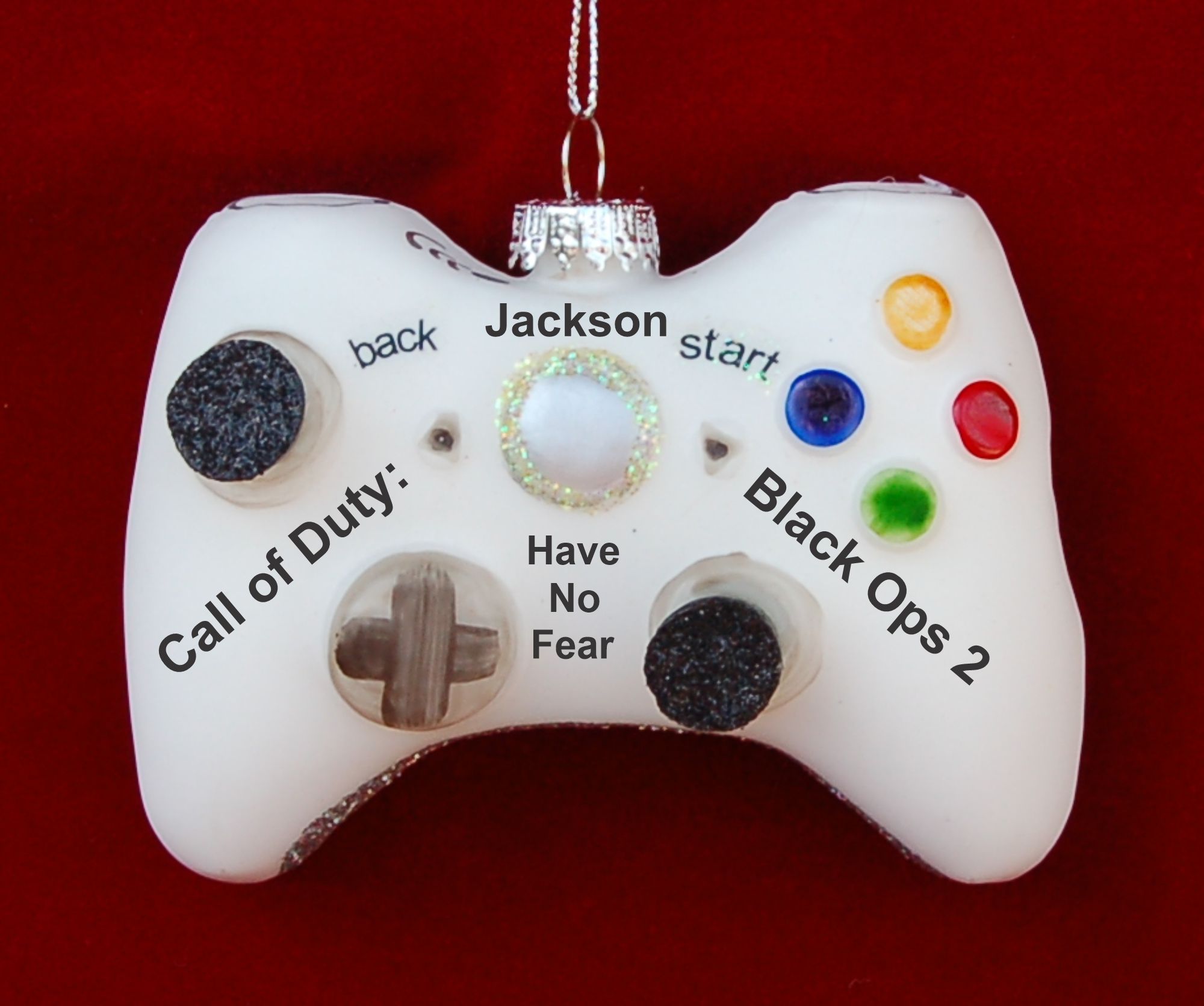 White X-Box Game Controller Personalized Christmas Ornament Personalized by Russell Rhodes