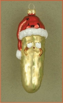 Hide-Me Pickle Glass Christmas Ornament Personalized by Russell Rhodes