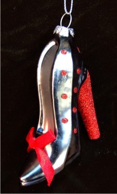 Designer Platinum High Heel Shoe Christmas Ornament Personalized New ...