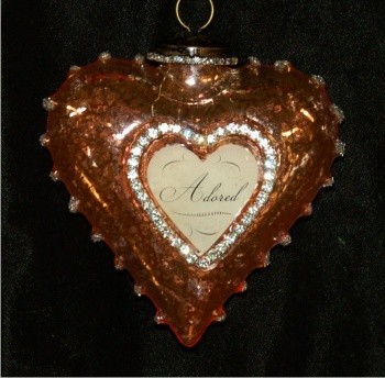 You are Adored Art Heart Personalized Christmas Ornament Personalized by Russell Rhodes