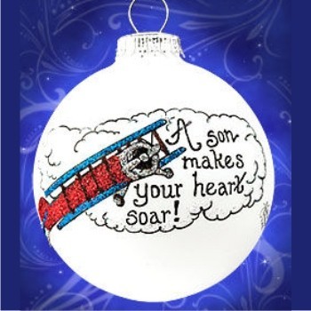 Son, You Make My Heart Soar Christmas Ornament Personalized by Russell Rhodes