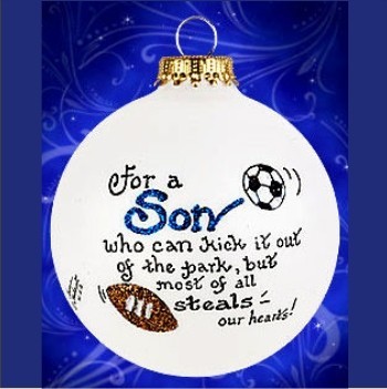 For My Son Soccer Christmas Ornament Personalized by RussellRhodes.com