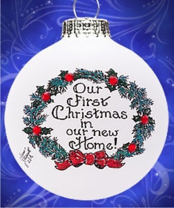 Welcome Wreath Our New Home Christmas Ornament Personalized by Russell Rhodes
