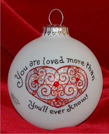 You Are Much Loved Glass Christmas Ornament Personalized by RussellRhodes.com