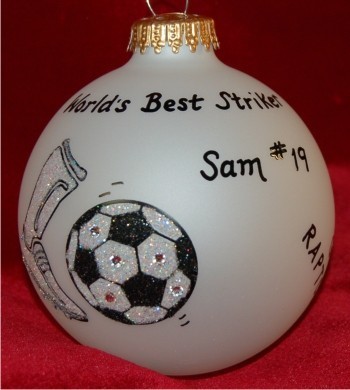 Our Soccer Star Christmas Ornament Personalized by Russell Rhodes