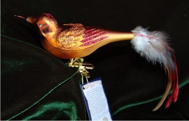 Fancy Kinglet German Glass Bird Christmas Ornament Personalized by RussellRhodes.com