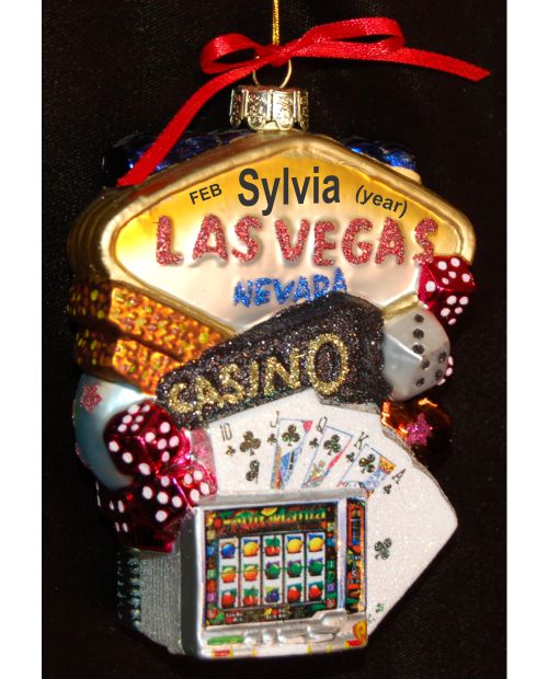Funtastic Las Vegas Glass Christmas Ornament Personalized by RussellRhodes.com