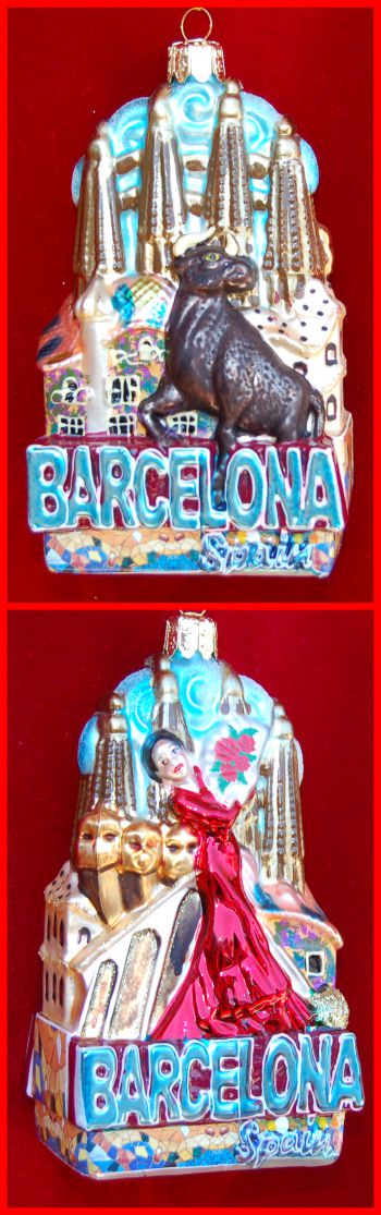 Barcelona Fabuloso Christmas Ornament Personalized by Russell Rhodes