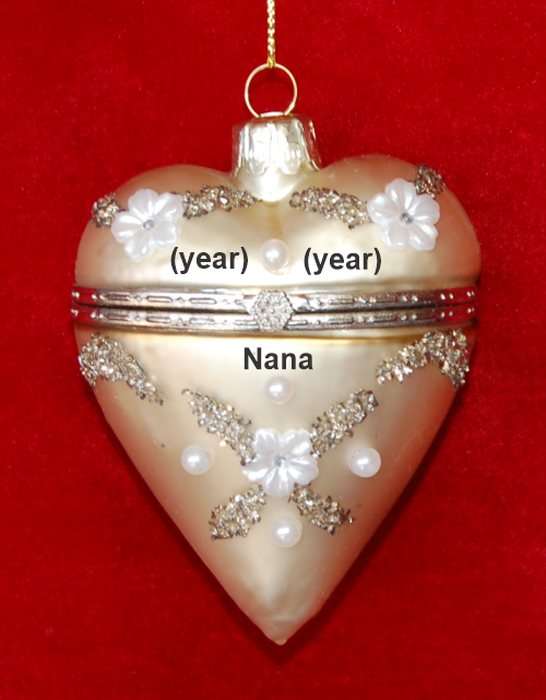 Gold Heart Memorial Christmas Ornament Personalized by RussellRhodes.com