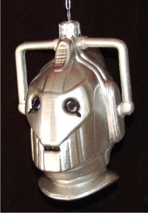 Dr. Who Cyberman Glass Christmas Ornament Personalized by Russell Rhodes