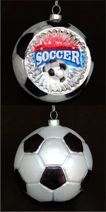Soccer Reflector Christmas Ornament Personalized by Russell Rhodes