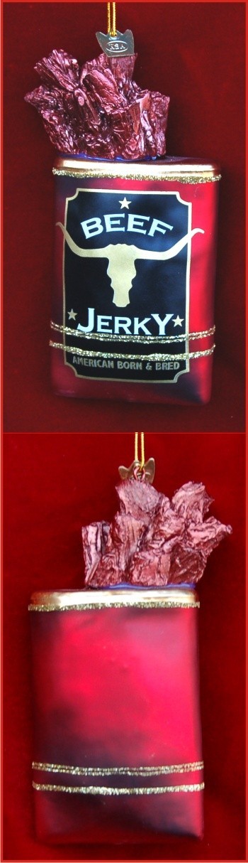 Beef Jerky Glass Christmas Ornament Personalized by Russell Rhodes