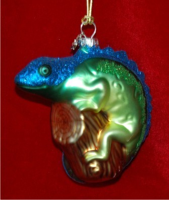 Chameleon Charm Glass Christmas Ornament Personalized by Russell Rhodes