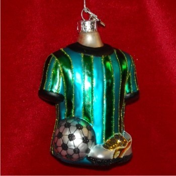 Soccer Gear Glass Christmas Ornament Personalized by Russell Rhodes