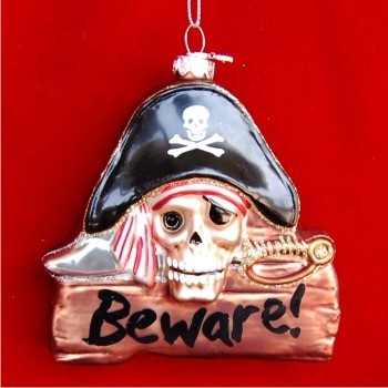 Danger - Pirates Here Christmas Ornament Personalized by Russell Rhodes