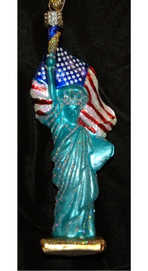 Statue of Liberty Glass Christmas Ornament Personalized by Russell Rhodes