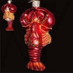 Lobster Blown Glass Christmas Ornament Personalized by RussellRhodes.com