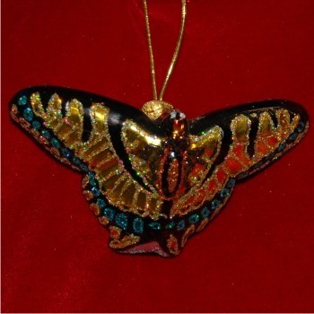 Swallowtail Butterfly Glass Christmas Ornament Personalized by Russell Rhodes