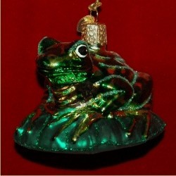 Too Cute Little Frog Glass Christmas Ornament Personalized by Russell Rhodes
