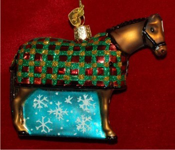 Snowflake Horse Glass Christmas Ornament Personalized by RussellRhodes.com