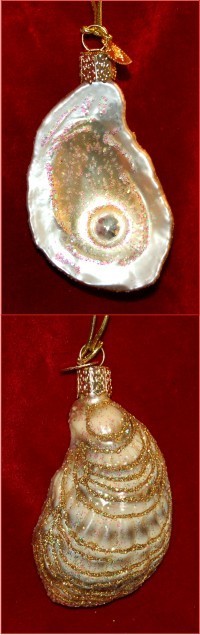 Oyster with Pearl Christmas Ornament Personalized by Russell Rhodes