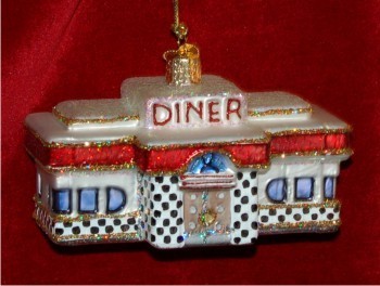 Diner Glass Christmas Ornament Personalized by Russell Rhodes