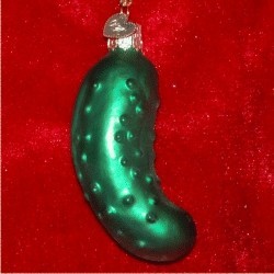 Pickle Blown Glass Christmas Ornament Personalized by Russell Rhodes