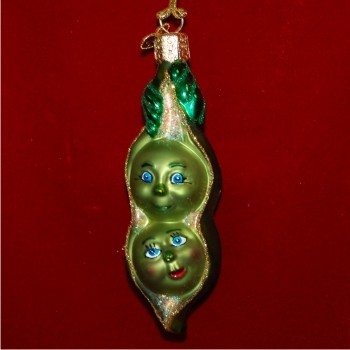 Two Darling Peas in a Pod Christmas Ornament Personalized by Russell Rhodes