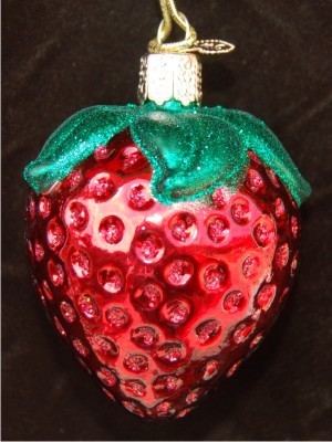 Summer Strawberry Glass Christmas Ornament Personalized by Russell Rhodes