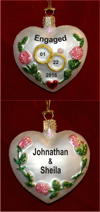 Wed Heart Christmas Ornament Personalized by Russell Rhodes