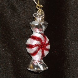 Peppermint Candy Glass Christmas Ornament Personalized by Russell Rhodes