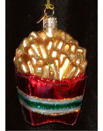 French Fries Glass Christmas Ornament Personalized by Russell Rhodes