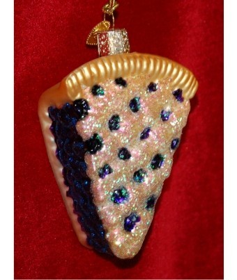 Old World Christmas Blueberry Pie Glass Blown Ornament