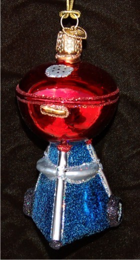 Classic Barbecue Glass Christmas Ornament Personalized by RussellRhodes.com