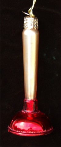 Toilet Plunger Glass Christmas Ornament Personalized by RussellRhodes.com