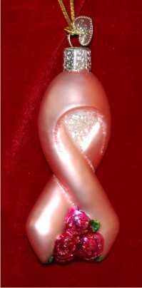 Cancer Survivor's Ribbon of Love Christmas Ornament Personalized by RussellRhodes.com
