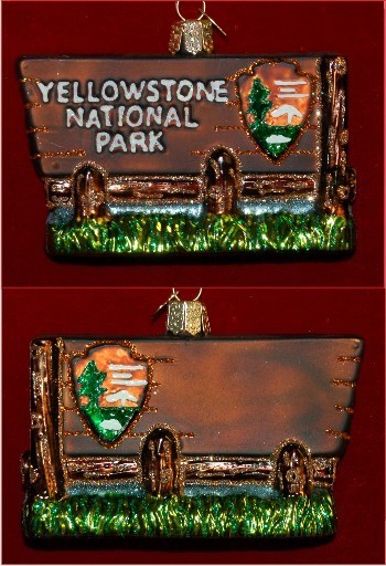 Yellowstone National Park Christmas Ornament Personalized by RussellRhodes.com