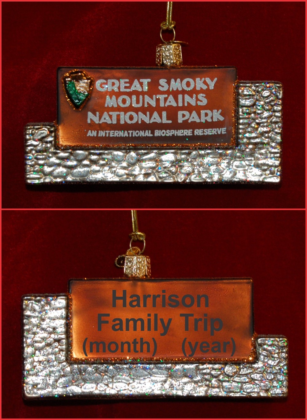 Great Smoky Mountains National Park Christmas Ornament Personalized by RussellRhodes.com