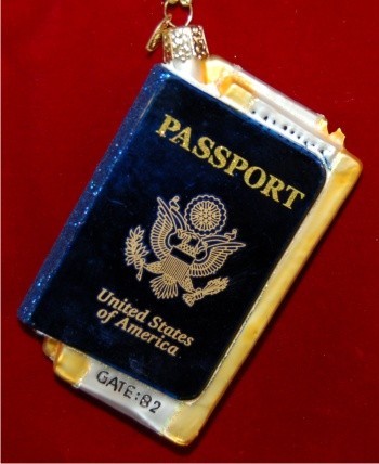 International Passport Personalized Christmas Ornament Personalized by Russell Rhodes