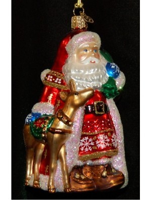 Nordic Santa Glass Christmas Ornament Personalized by Russell Rhodes