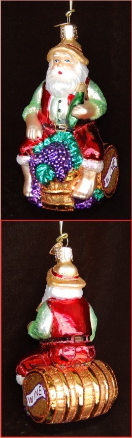 Winemaker Santa Christmas Ornament Personalized by Russell Rhodes
