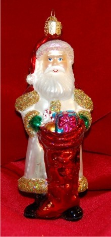 Bountiful Santa Christmas Ornament Personalized by Russell Rhodes