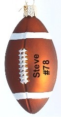 Football Glass Christmas Ornament Personalized by RussellRhodes.com