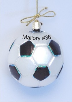 Soccer Ornament Glass Christmas Ornament Personalized by Russell Rhodes