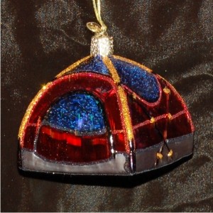 Dome Tent Glass Christmas Ornament Personalized by Russell Rhodes