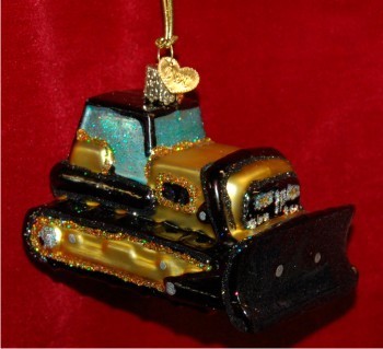 Bulldozer Christmas Ornament Personalized by Russell Rhodes