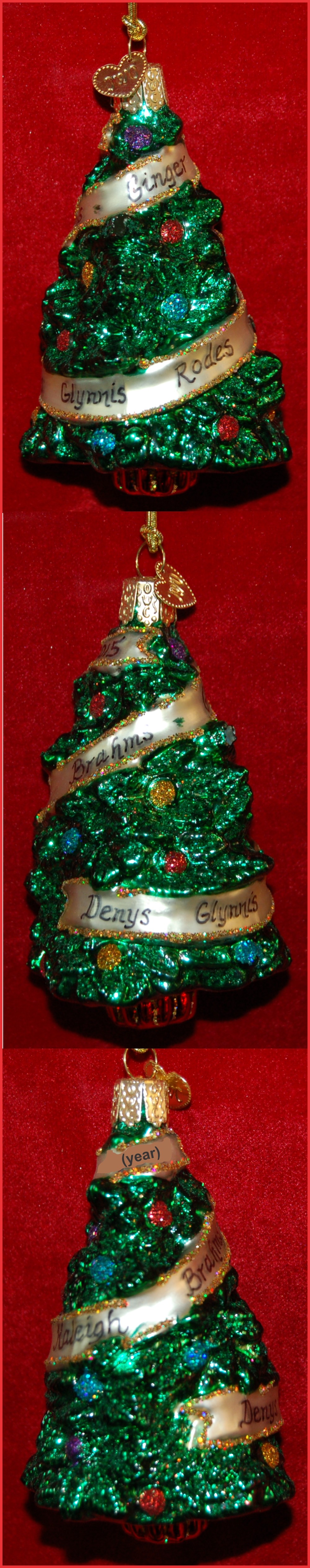 Sentimental Christmas Tree Glass Christmas Ornament Personalized by RussellRhodes.com